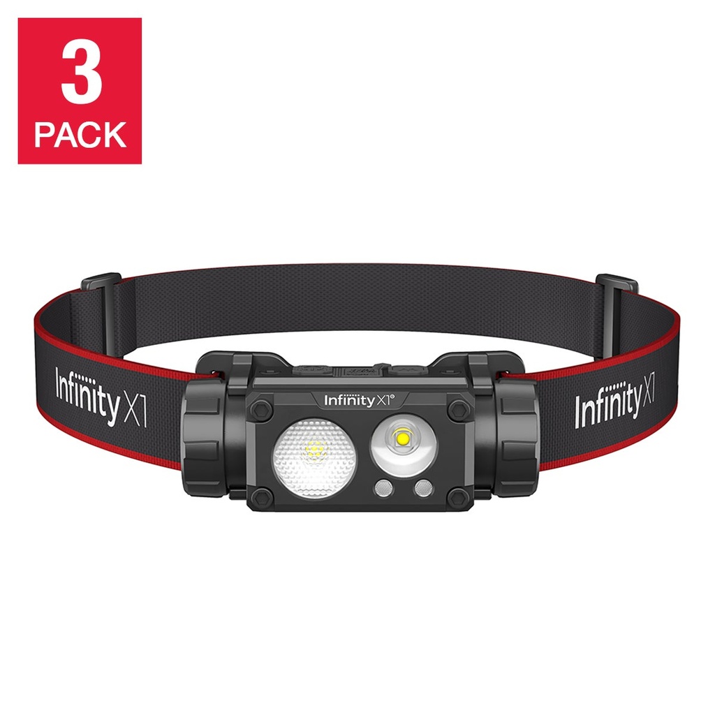 Infinity X1 1500 Lumen Rechargeable Headlamps, 3-pack - 1938085 - 1