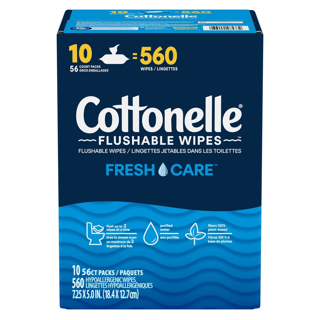 Cottonelle Flushable Wipes, 10 x 56 Wipes - 2095369 - 2