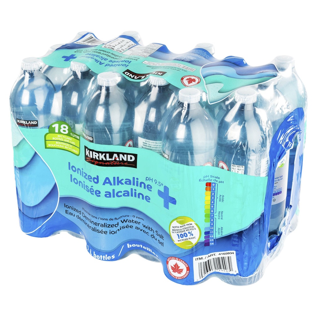 Kirkland Signature Ionized Alkaline Spring Water, 18 x 1 L - 4165934 - 1
