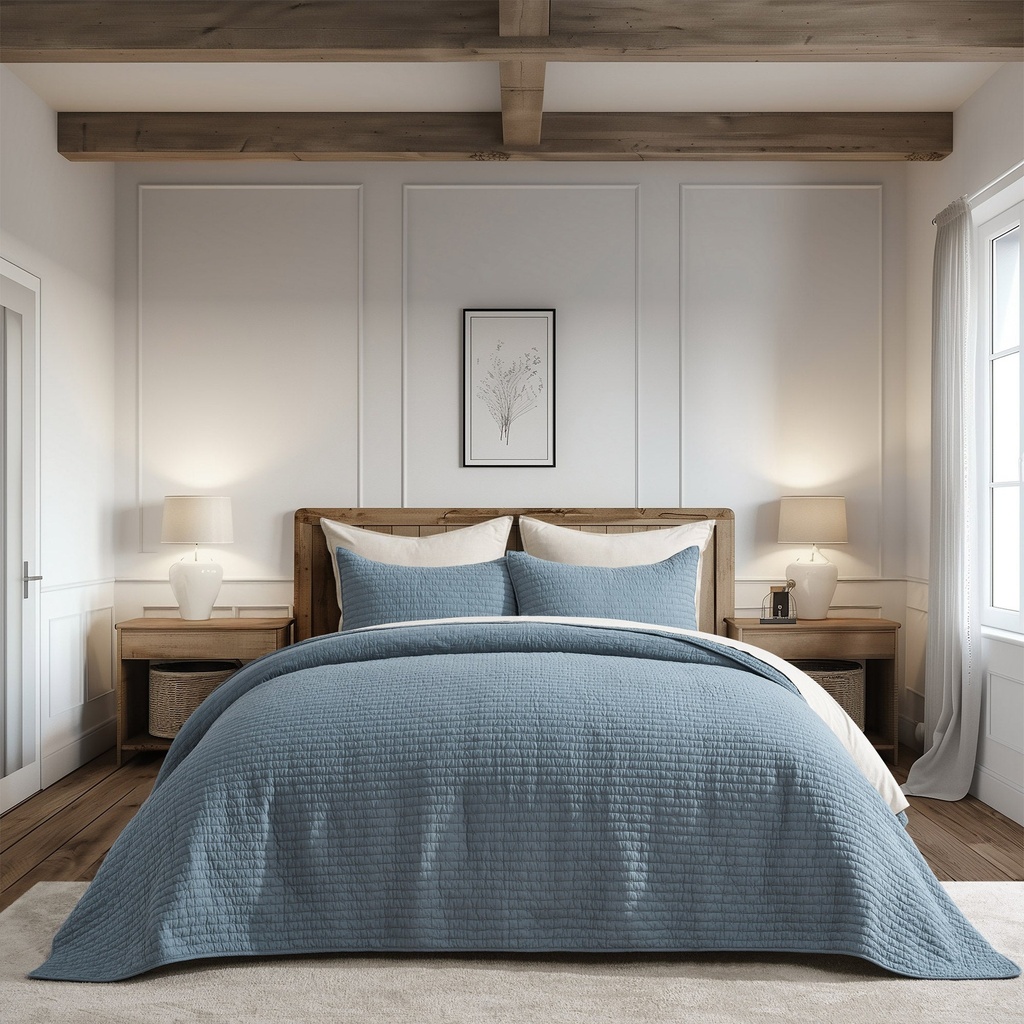 Evergrace Cross Stitch Cotton Quilt Set - 8955034 - 1