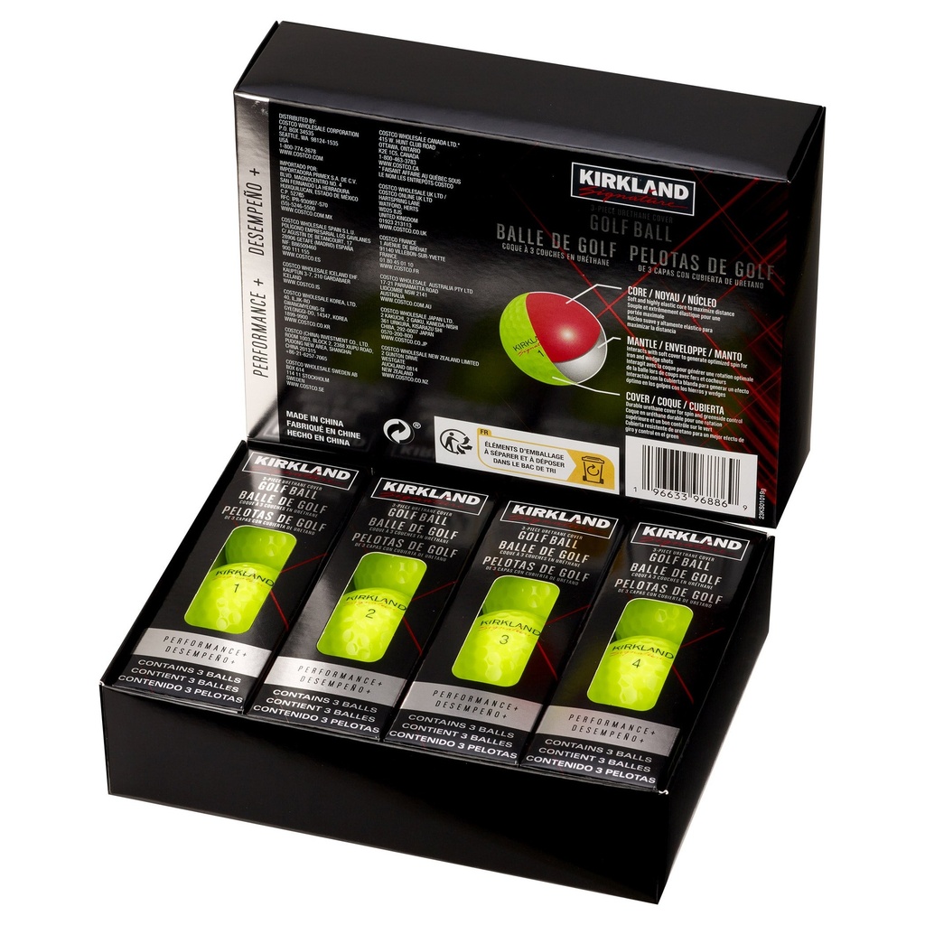 Kirkland Signature 3-piece Golf Ball, Neon Yellow, 24-count 1654550 - 4
