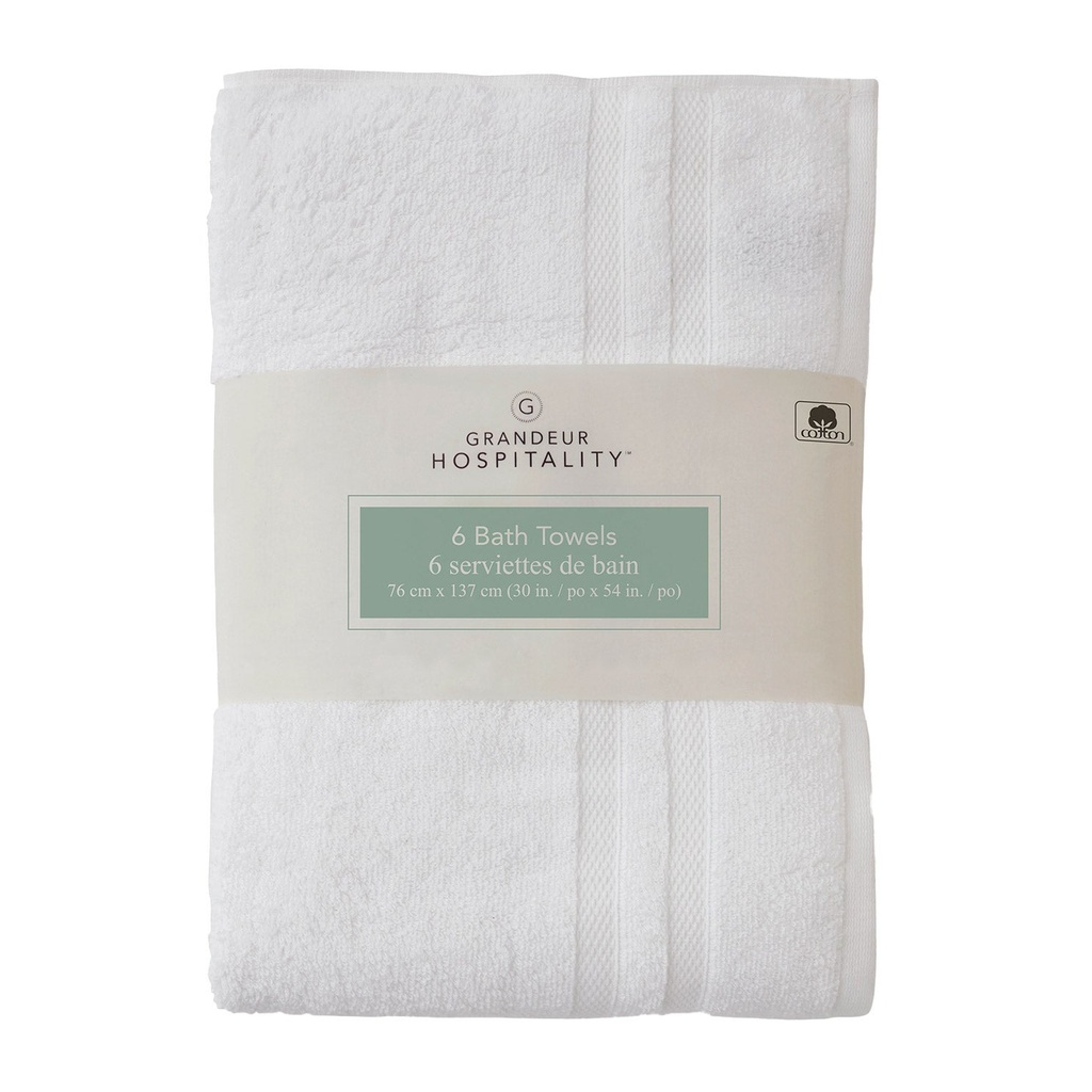 Grandeur Hospitality Bath Towels, 6-pack 4500995 - 2
