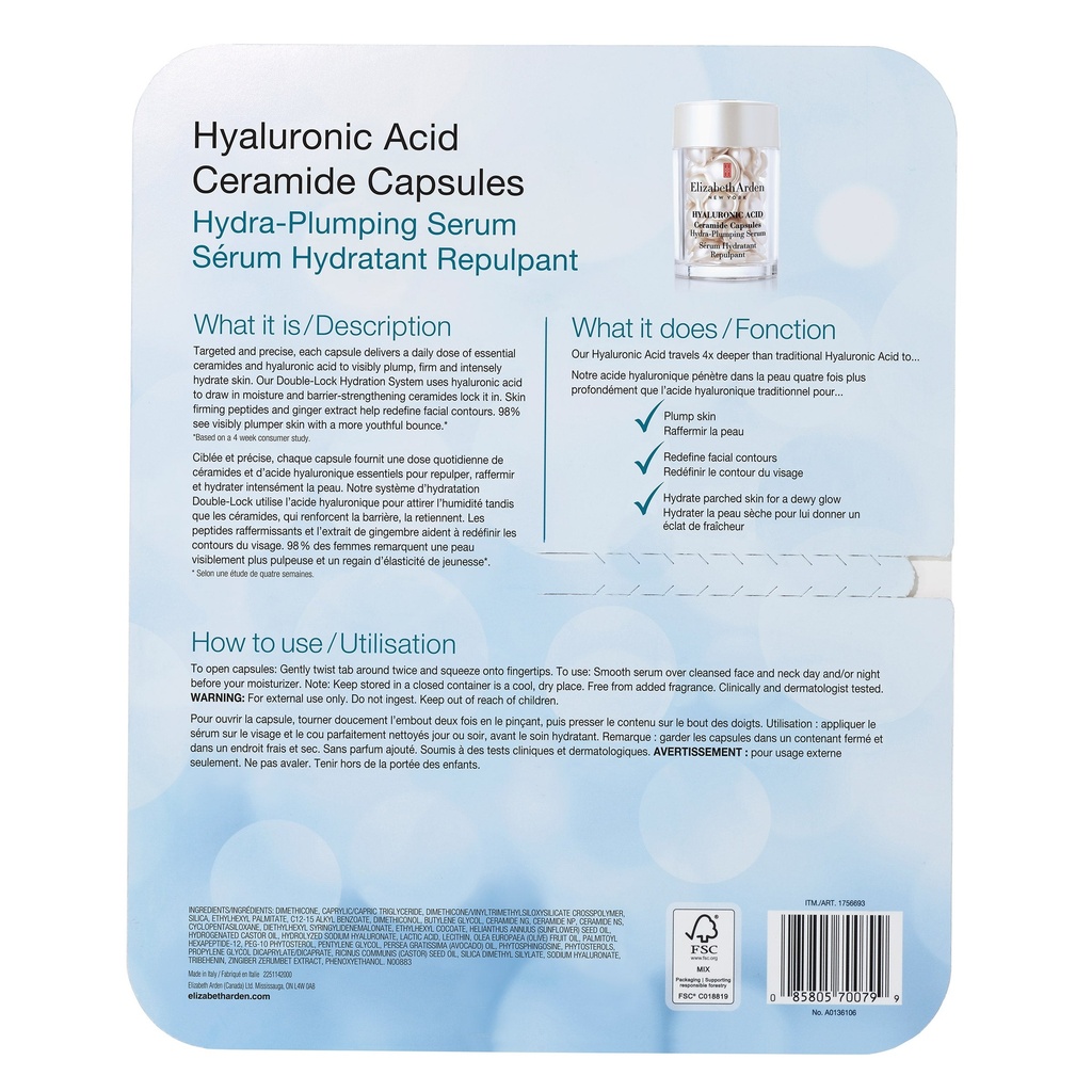 Elizabeth Arden Hyaluronic Acid Ceramide Capsules,  2 x 30 Capsules 1756693 - 2