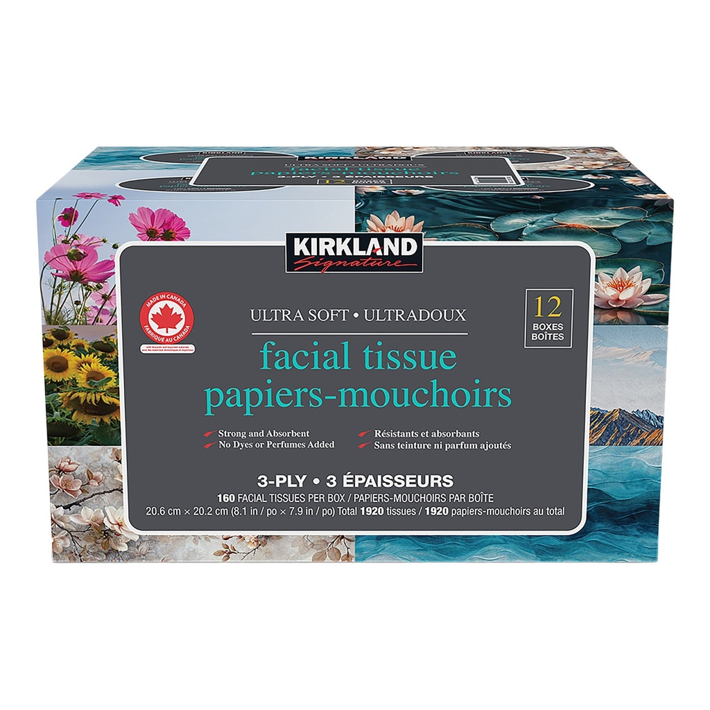 Kirkland Signature Ultra Soft Facial Tissues, 12-pack 313740 - 1