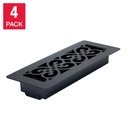 Manor House Black Low Profile Scroll Design Floor Registers, 4-pack 2173889 - 1