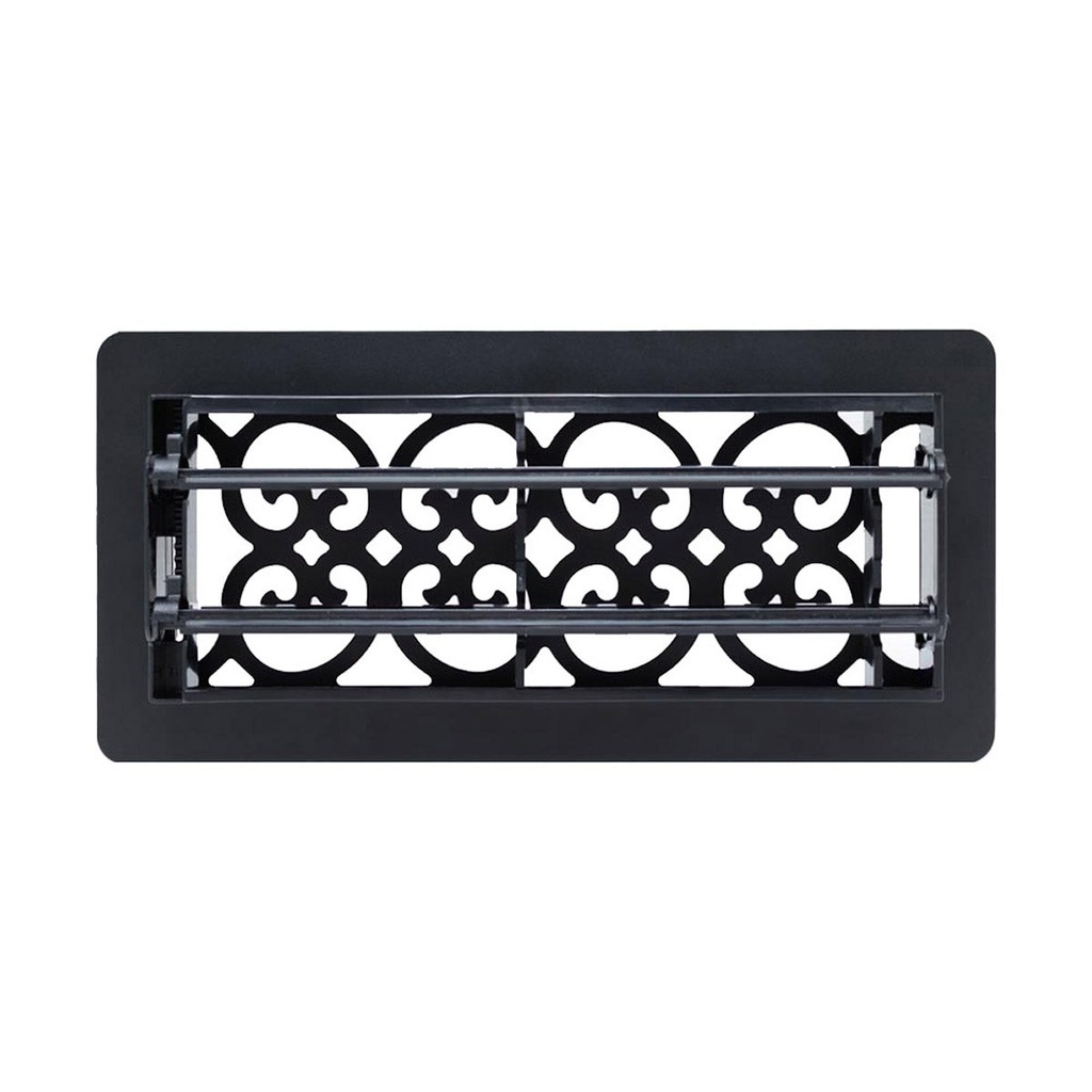 Manor House Black Low Profile Scroll Design Floor Registers, 4-pack 2173889 - 5