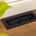 Manor House Black Low Profile Scroll Design Floor Registers, 4-pack 2173889 - 7