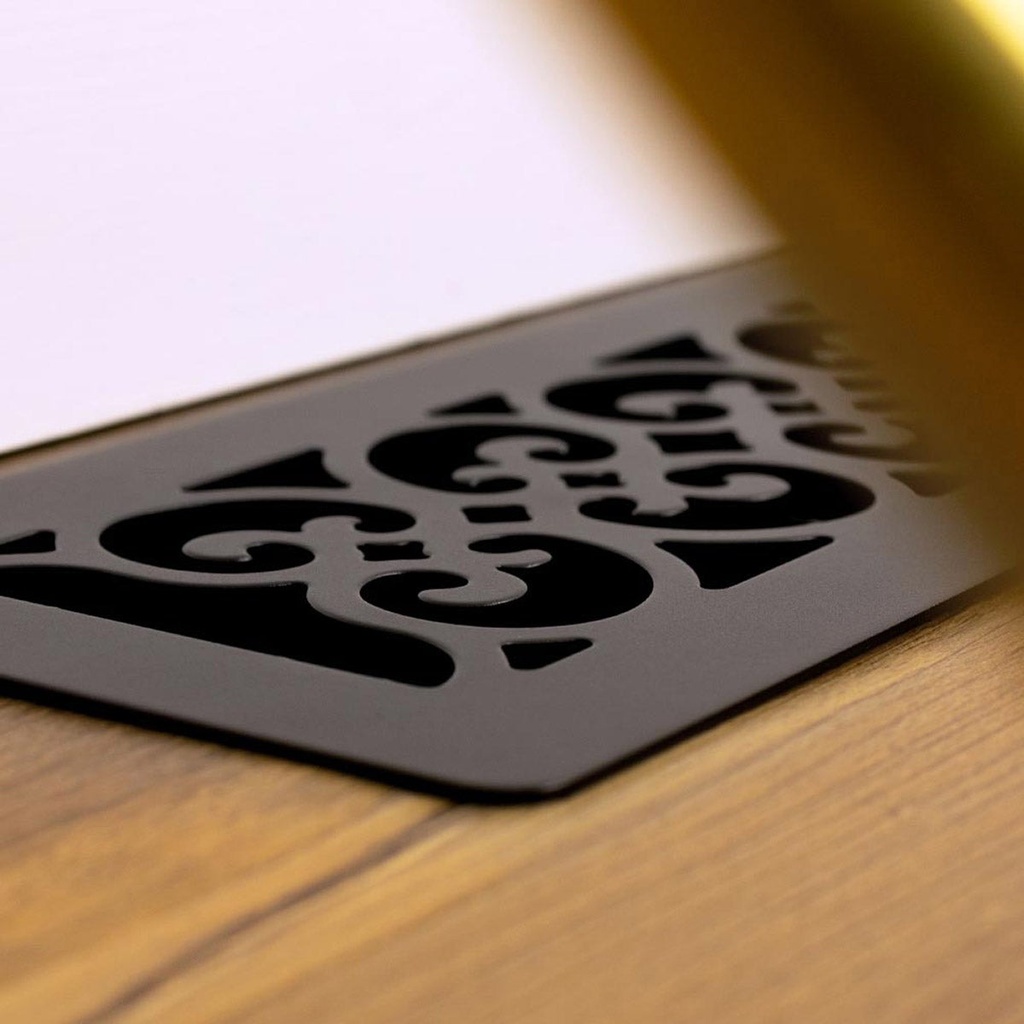 Manor House Black Low Profile Scroll Design Floor Registers, 4-pack 2173889 - 8