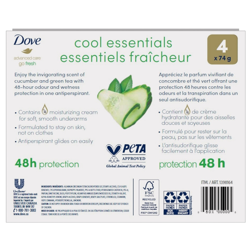 Dove Advanced Care Antiperspirant, 4-pack - 1398164 - 4