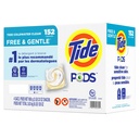 Tide PODS Liquid Laundry Detergent Pacs, Free and Gentle, 152-count - 1638886 - 2