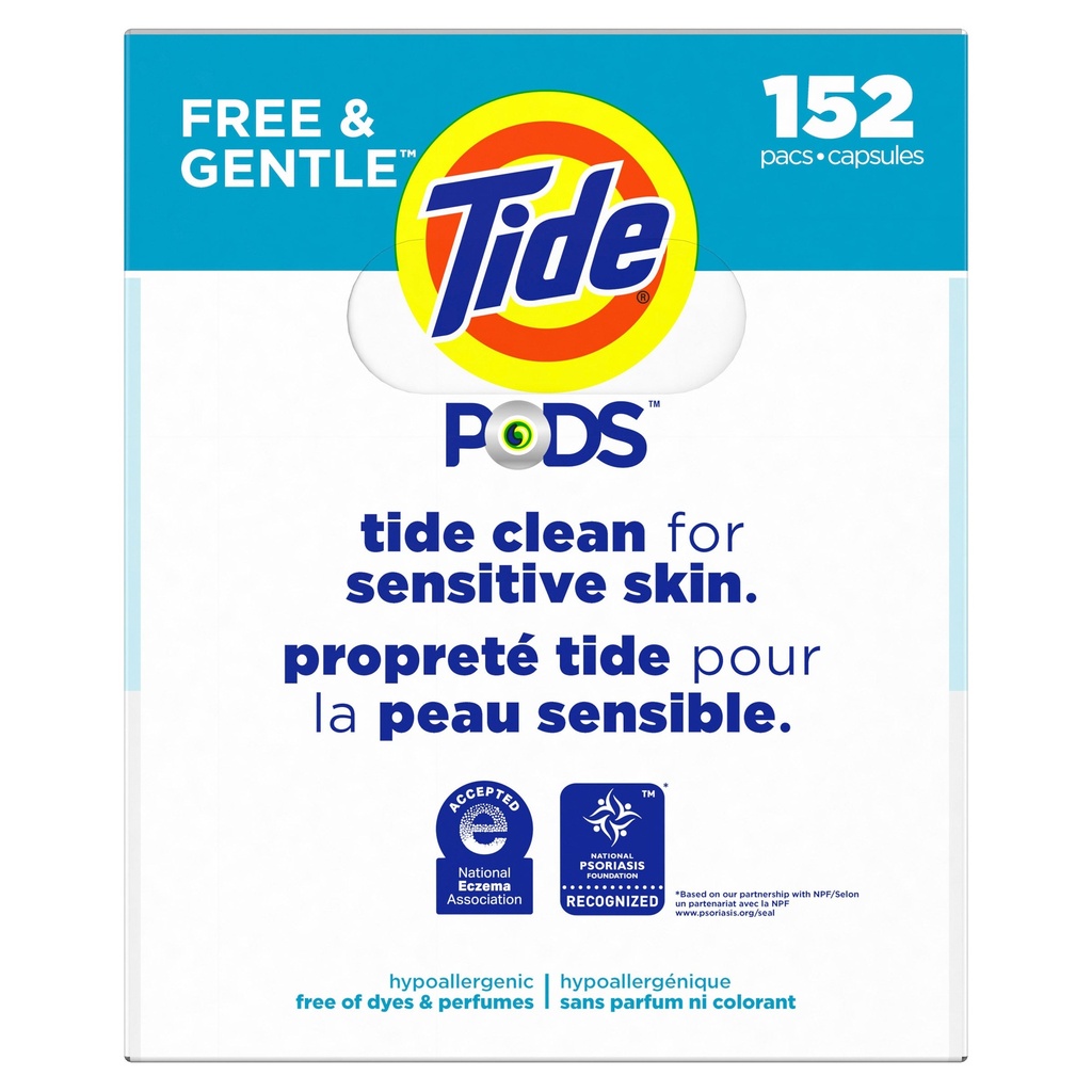 Tide PODS Liquid Laundry Detergent Pacs, Free and Gentle, 152-count - 1638886 - 3