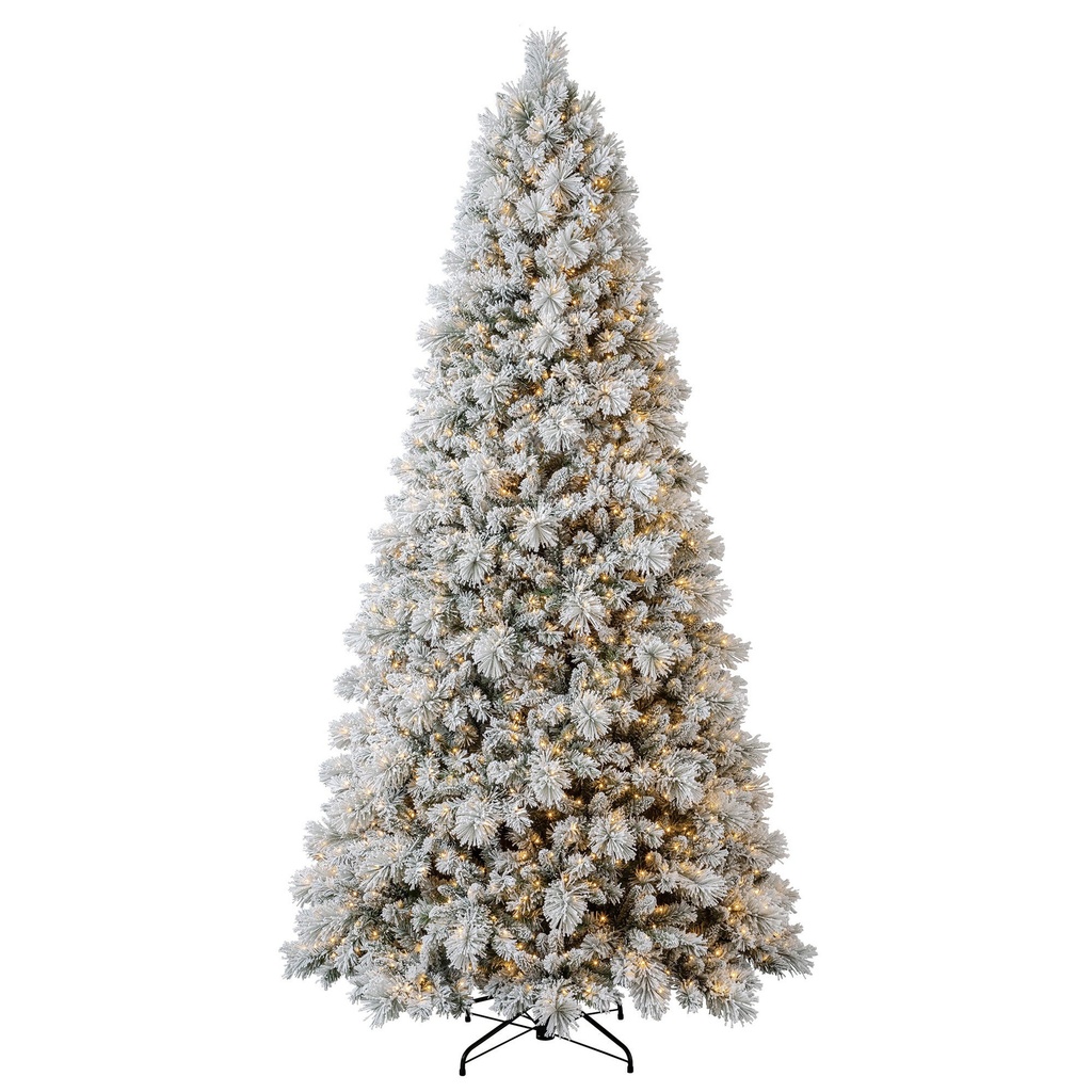 2.75 m (9 ft) artificial Christmas tree with cashmere-flocked glitter, pre-lit with 1,780 twinkling Micro-Radiant LED lights in changing colors - 1784942 - 3