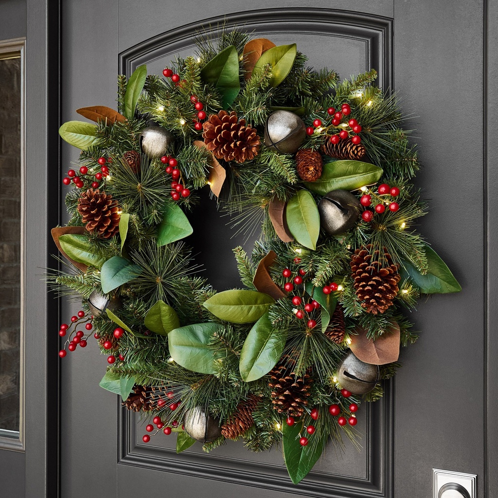 Decorated Wreath w/Bells, 30 in. - 1826289 - 3