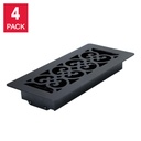 Manor House Black Low Profile Scroll Design Floor Registers, 4-pack 2173889