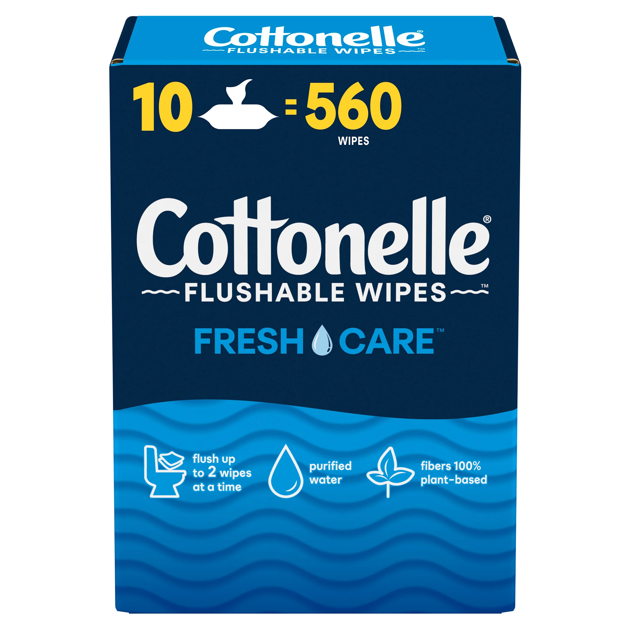 Cottonelle Flushable Wipes, 10 x 56 Wipes - 2095369
