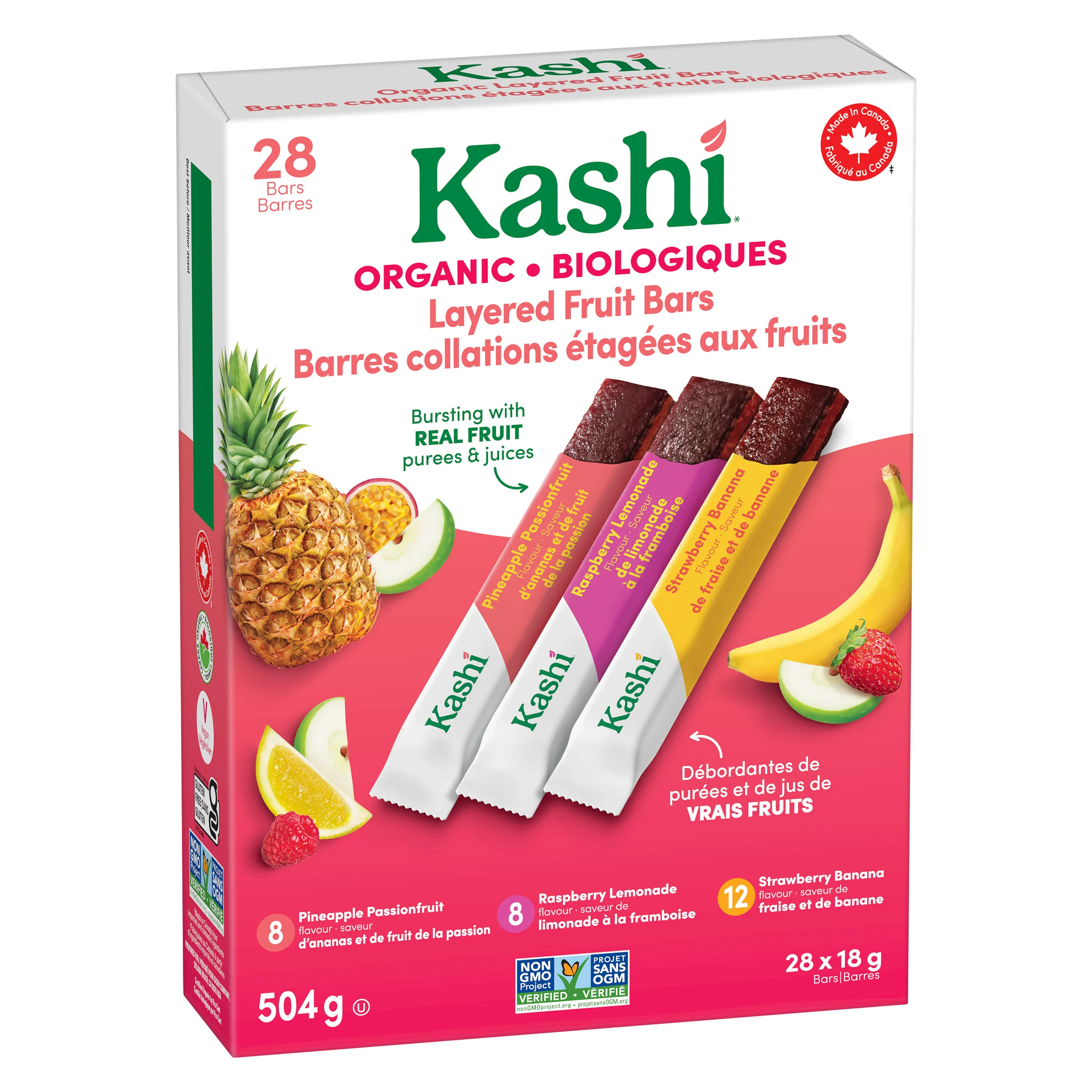 Kashi Organic Layered Fruit Bars, 28 × 18 g 1730150