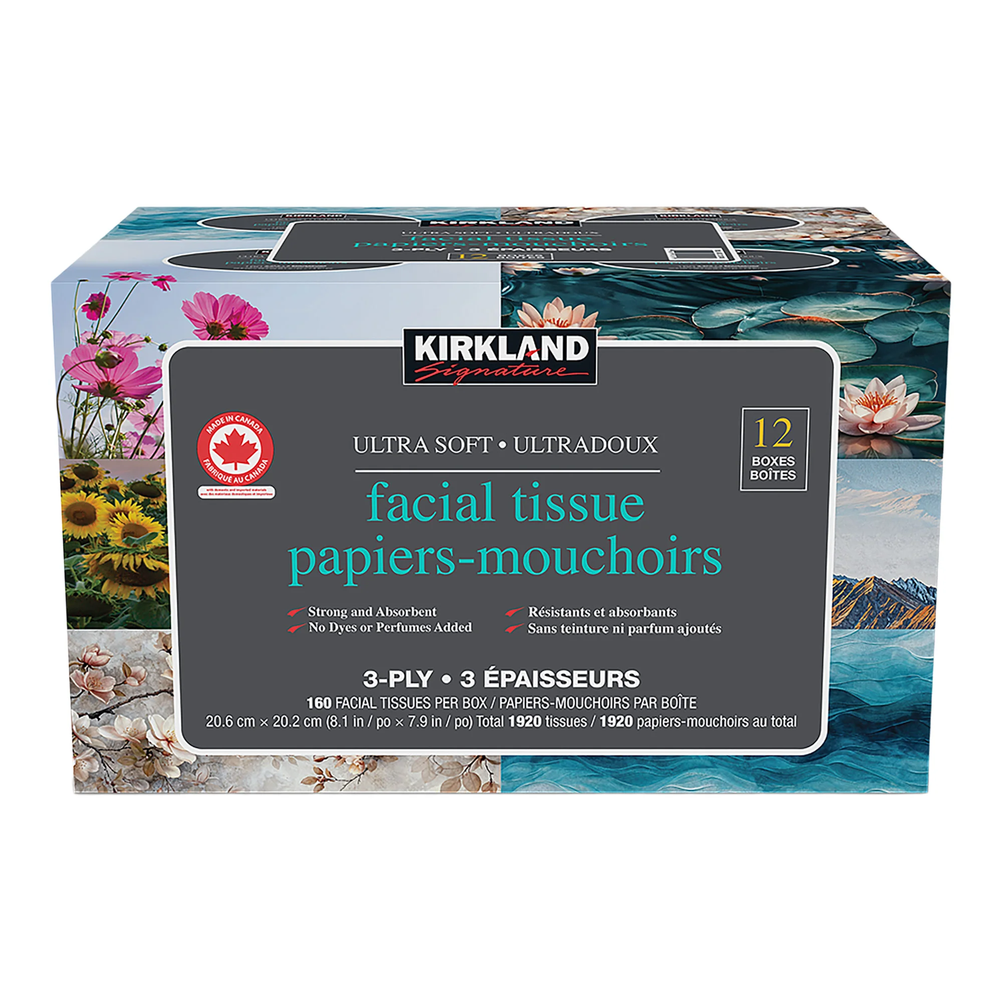 Kirkland Signature Ultra Soft Facial Tissues, 12-pack 313740
