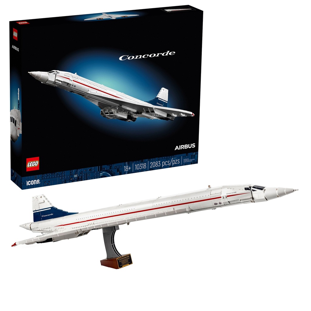 LEGO Icons Concorde Plane 10318 with Bonus LEGO Minecraft The Wolf Stronghold Fortress Playset Video Game Toy 21261 2410318