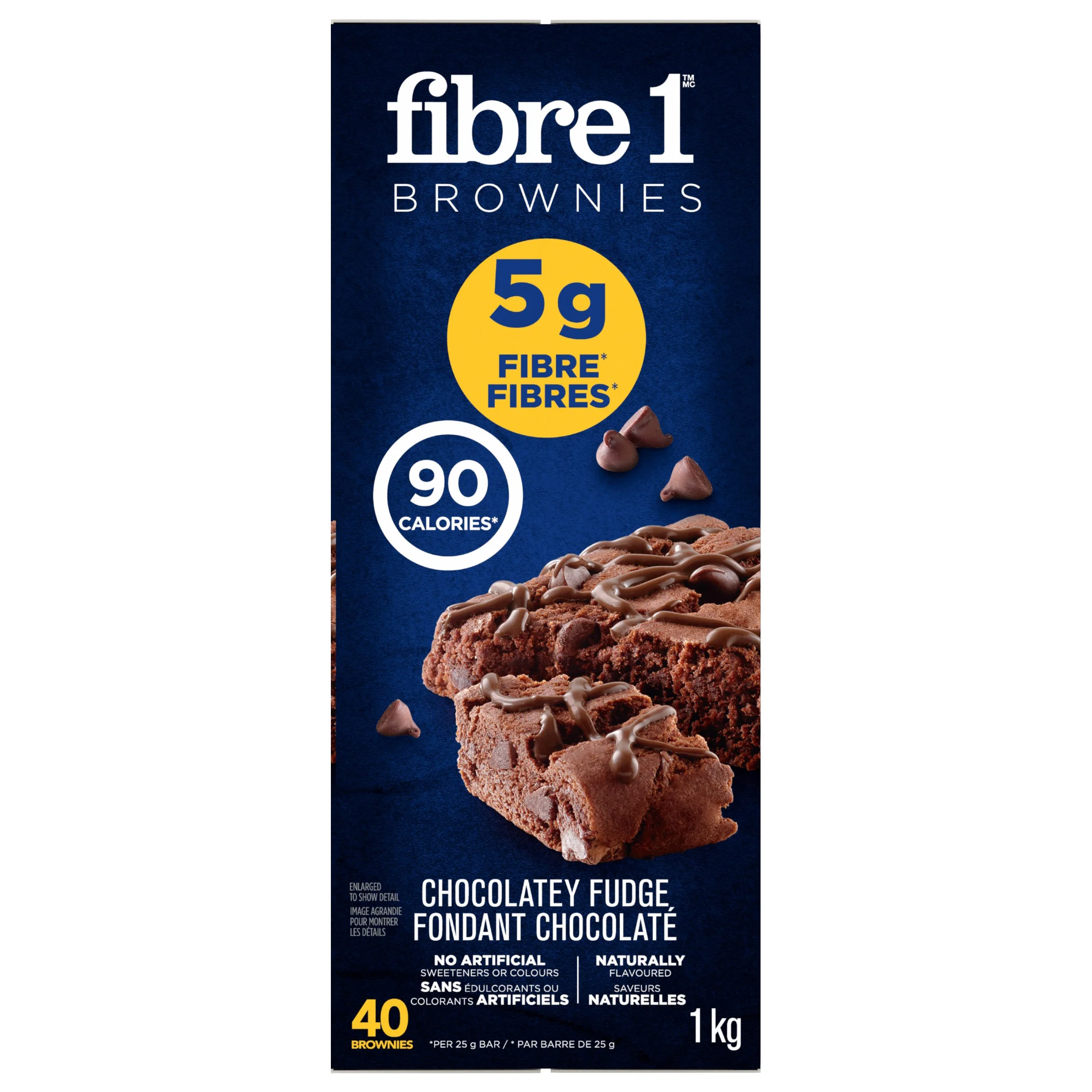 Fibre 1 Chocolatey Fudge Brownies, 40 × 25 g 1950554