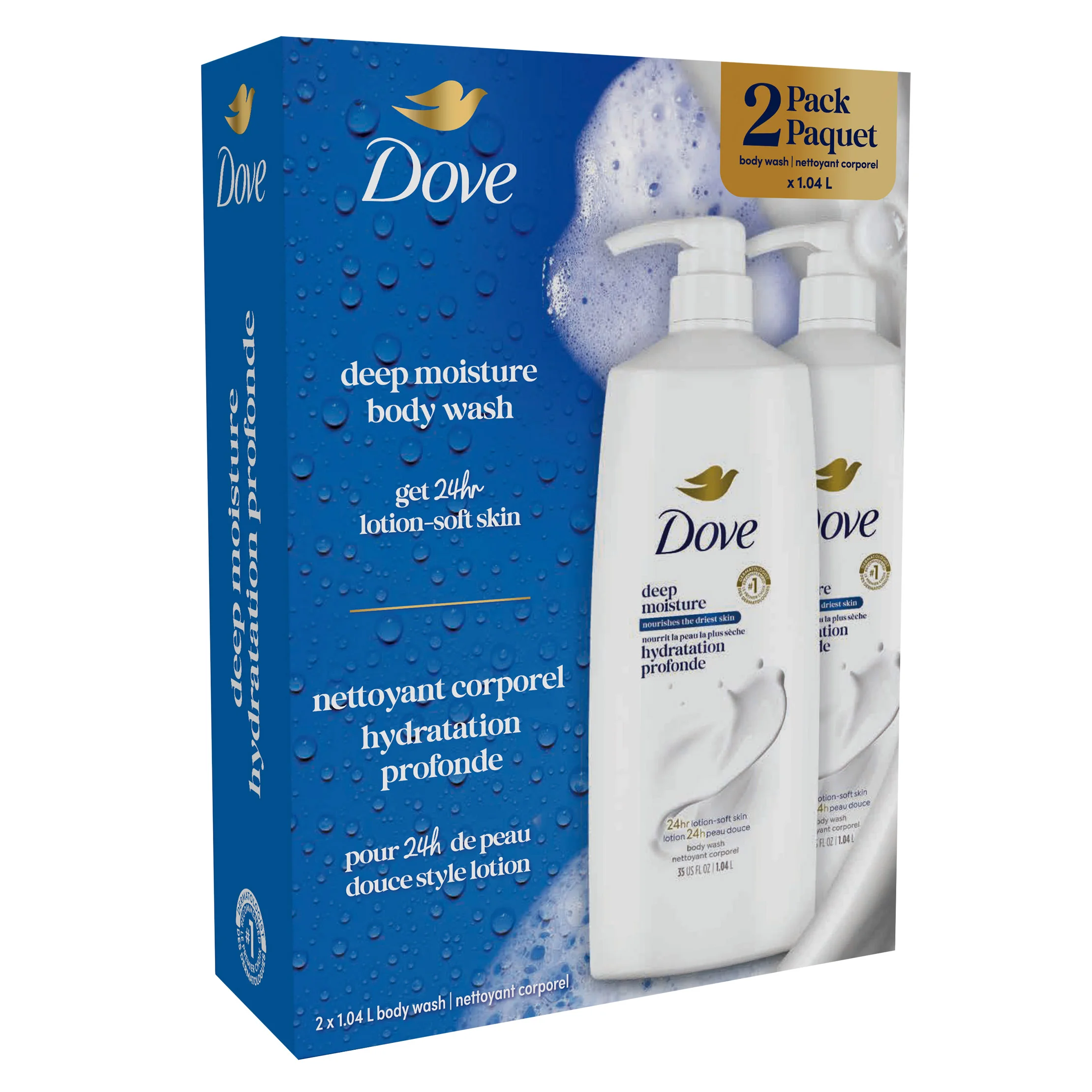 Dove Deep Moisture Body Wash, 2 x 1.04 L - 1711050