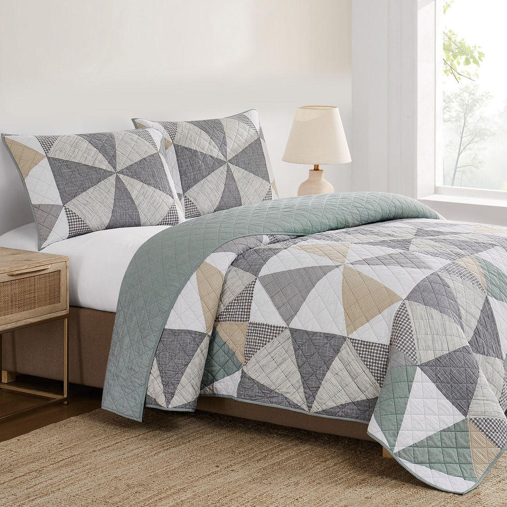 Origami Patchwork Quilt Set, 3-piece - 1876012