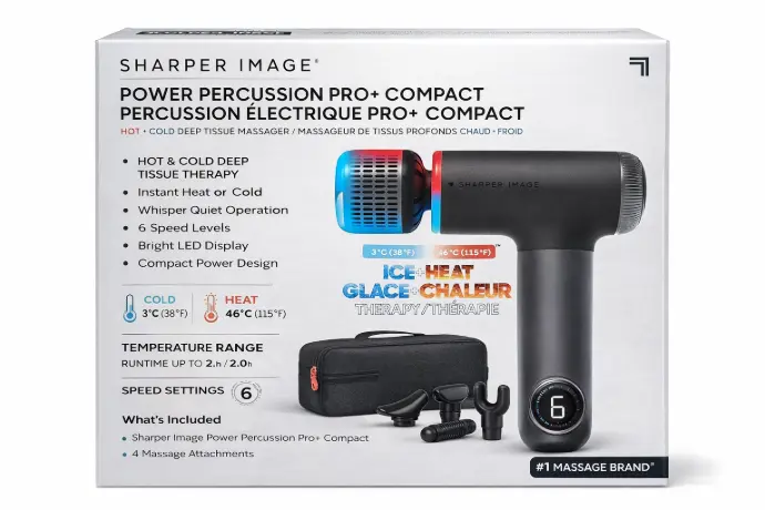 Sharper Image Power Percussion Pro Compact Hot  Cold Massage Device