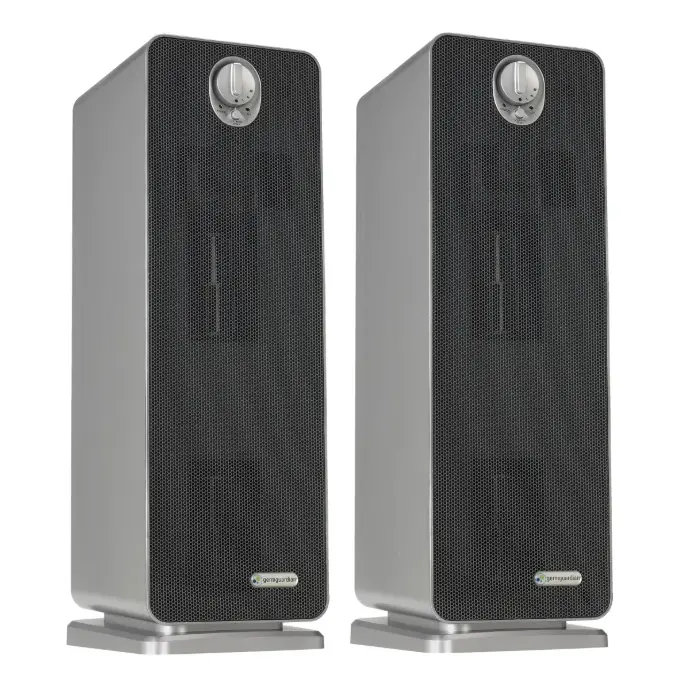 GermGuardian 4 In One True HEPA Air Purifier with UV Sanitizer and Odor Reduction, 2-pack