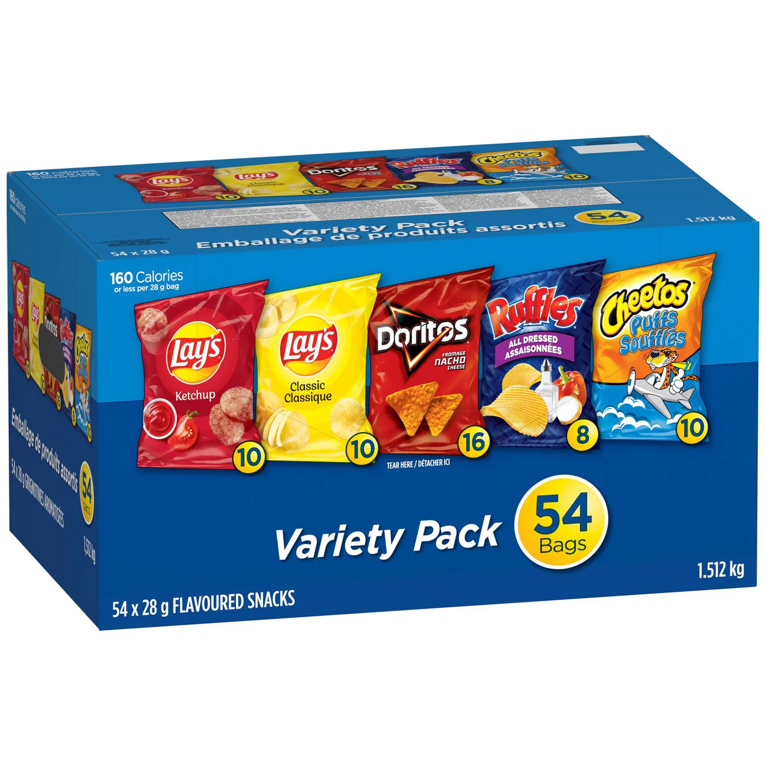 Frito-Lay Flavoured Snacks, Variety Pack, 54 × 28 g 2118631
