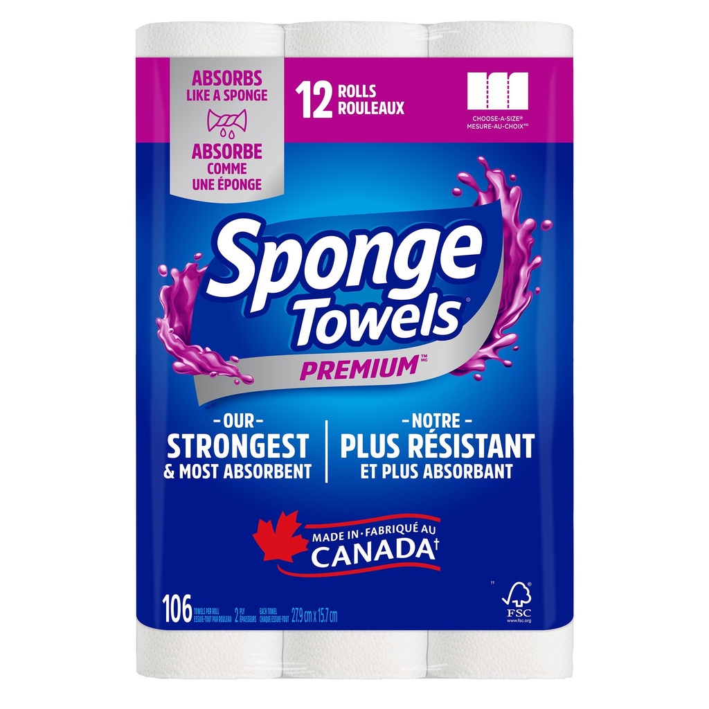 Sponge Towels Premium Paper Towels, 12 x 106 sheets 1654338