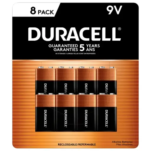 Duracell CopperTop 9V Batteries, 8-count