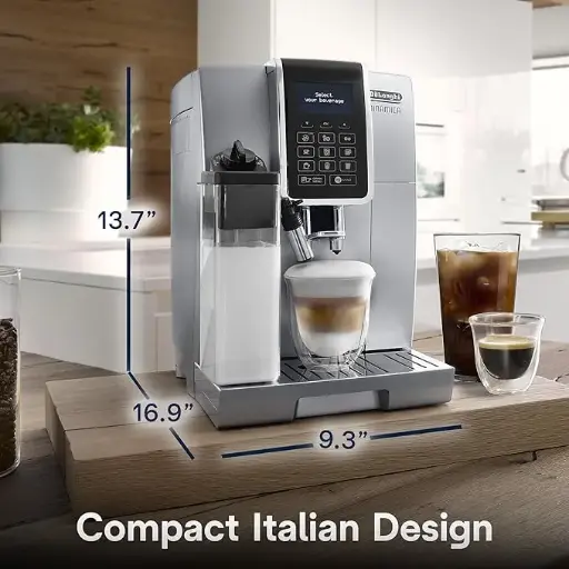 De'Longhi Dinamica with LatteCrema Fully Automatic Espresso Machine, Silver, ECAM-35075SI
