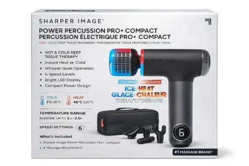 Sharper Image Power Percussion Pro Compact Hot  Cold Massage Device