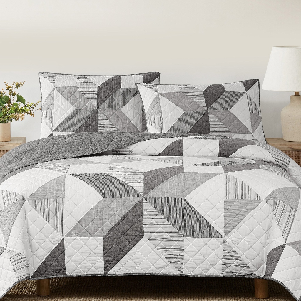 Origami Patchwork Quilt Set, 3-piece - 1876027 - 1