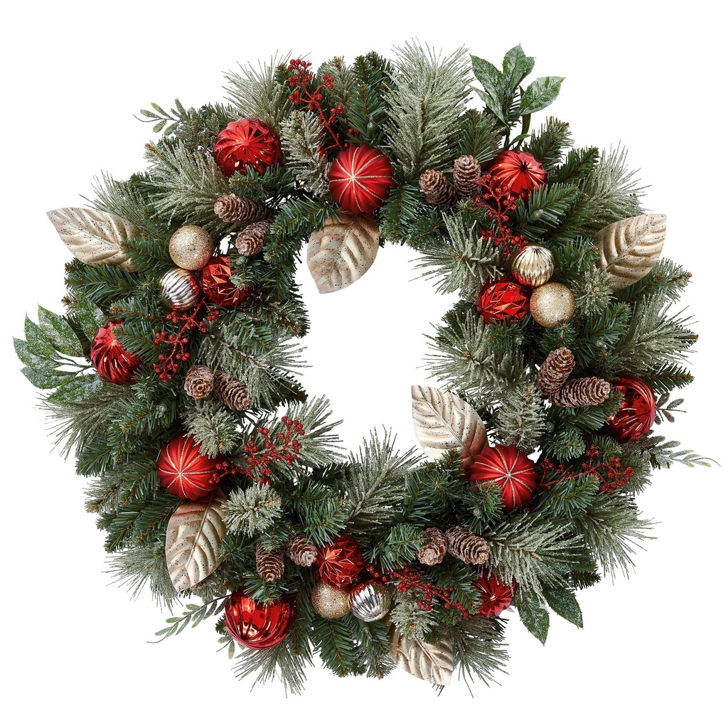 76.2 cm (30 in.) Pre-Lit Wreath with 50 Battery Operated LED Lights - 1487773 - 1