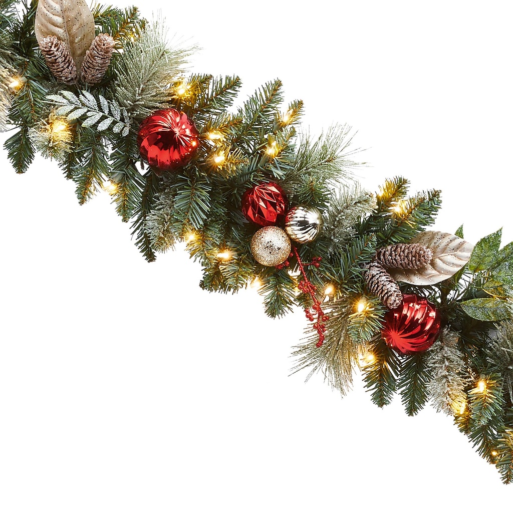 2.7 m (9 ft.)  Decorated Garland Pre-Lit with 90 LED Lights - 1598446 - 1