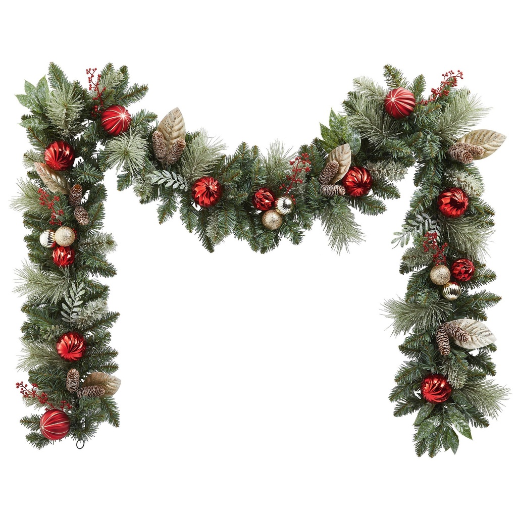 2.7 m (9 ft.)  Decorated Garland Pre-Lit with 90 LED Lights - 1598446 - 2