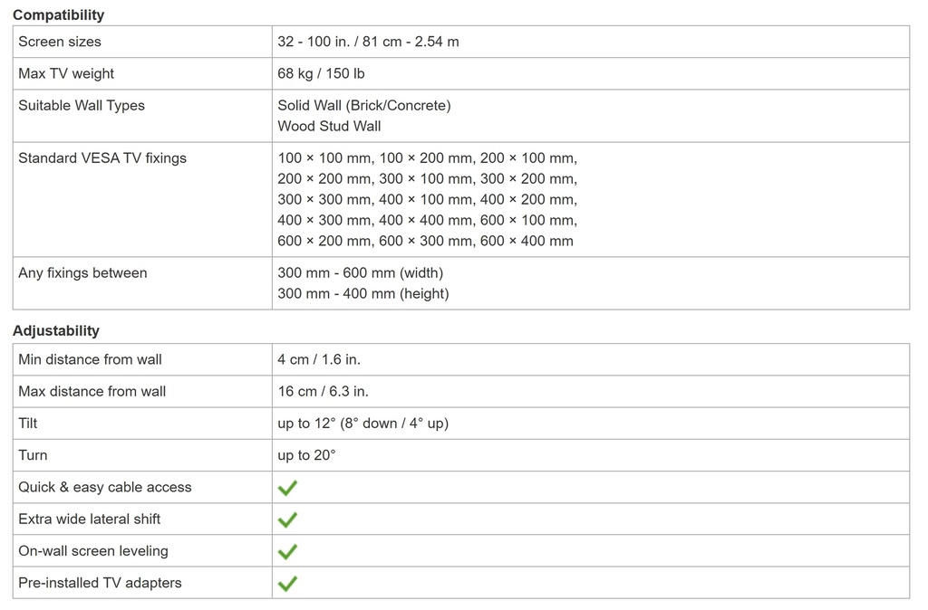 AVF 32"- 100" Tilt and Turn TV Wall Mount 8772021