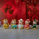 Five Gods of Wealth 16.99 cm (6.69 in.)