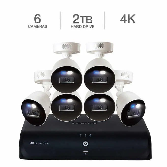 Lorex 4K Fusion DVR Wired Security System With Dual Warning Lights