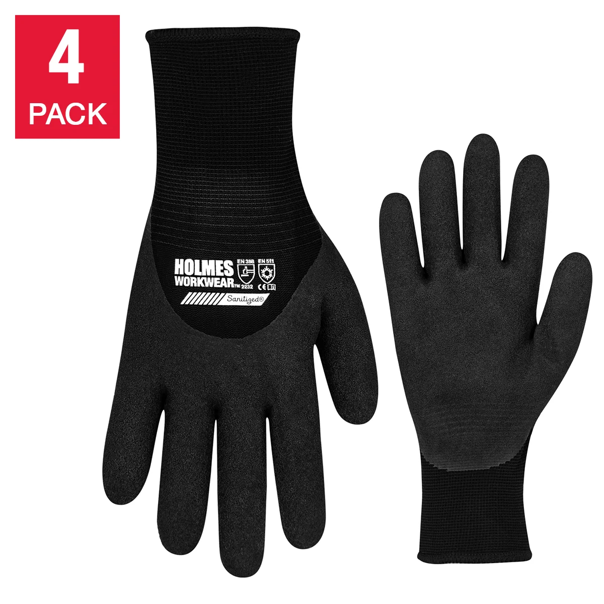 Holmes Latex Foam Gloves, 4-pack - 1643641