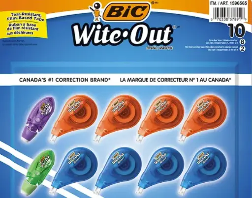 BIC Wite-Out, Pack of 10 Model  WOXTA10BC 1596565