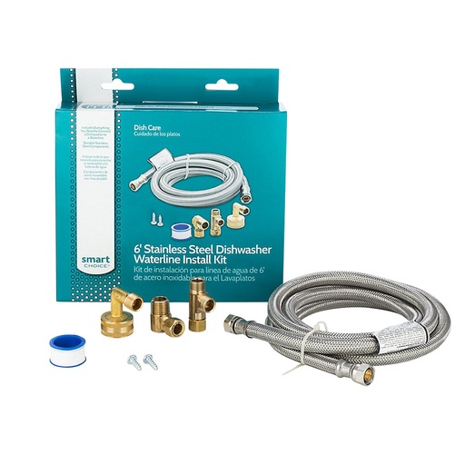 [9999993] Smart Choice 6 ft. Stainless Steel Dishwasher Waterline Kit - 9999993