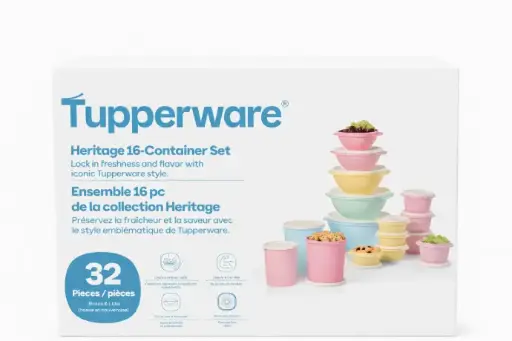Tupperware Heritage 16-Container Food Storage Set, 32-Piece