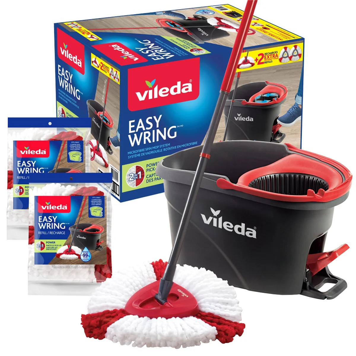 [1898219] Vileda EasyWring Power Spin Mop and Bucket System - 1898219