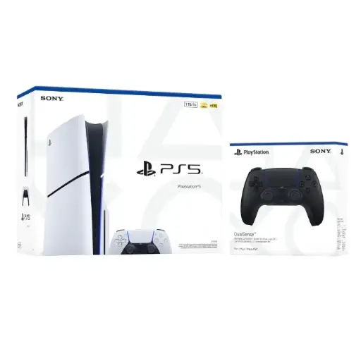 PlayStation 5 Disc Console Bundle with Midnight Black DualSense Wireless Controller