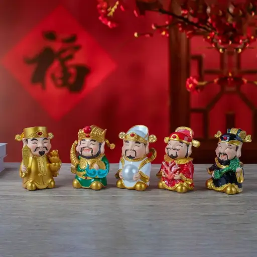 Five Gods of Wealth 16.99 cm (6.69 in.)