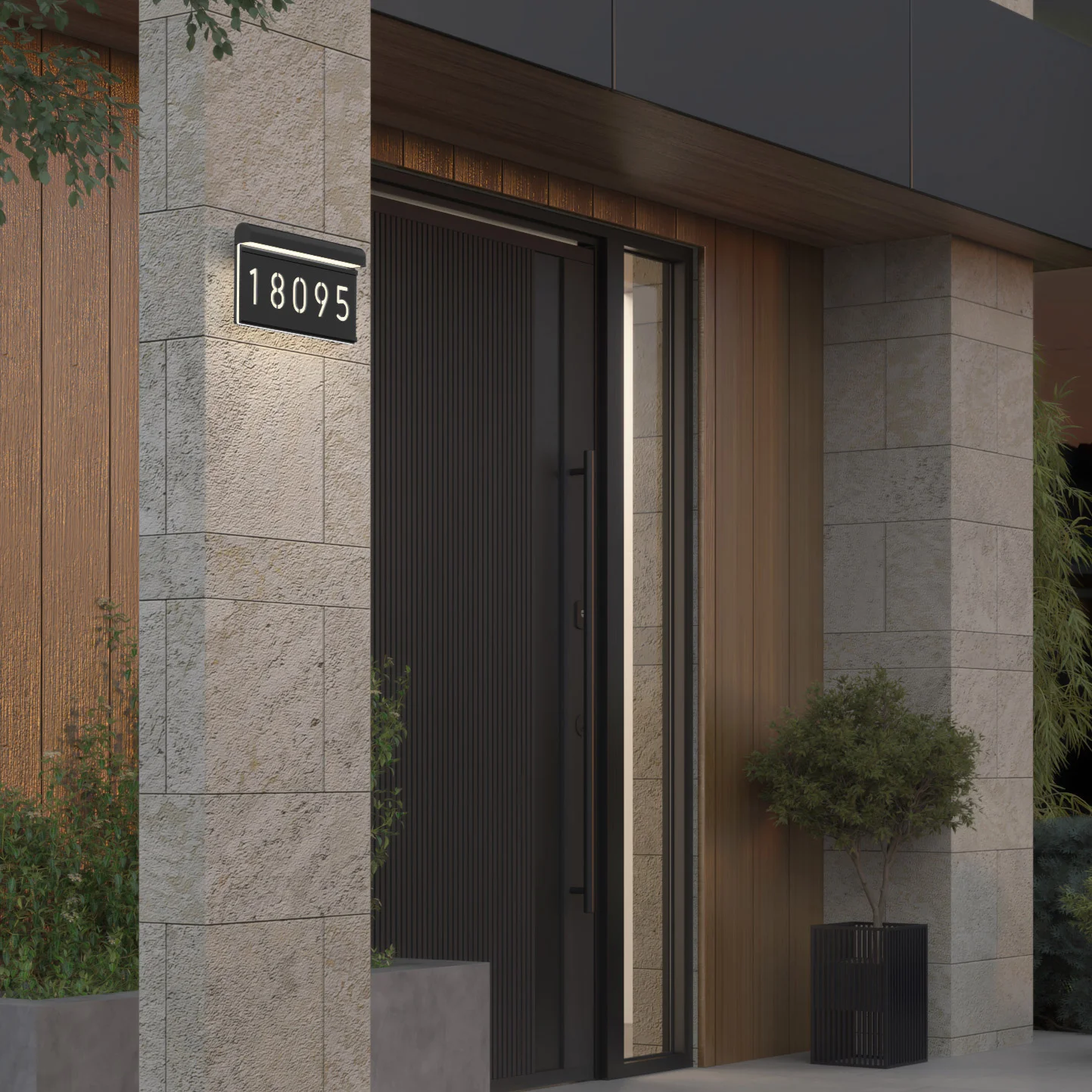 [1938103] Artika Bowen Outdoor LED Address Light, Black 1938103