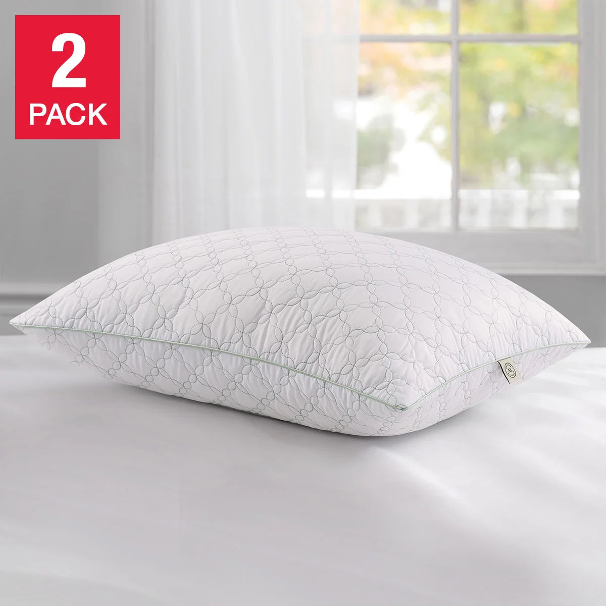 [1943697] Martha Stewart Trellis Bloom Quilted Pillow, 2-pack 1943697