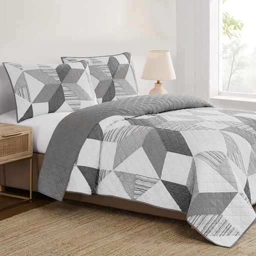 [1876027] Origami Patchwork Quilt Set, 3-piece - 1876027