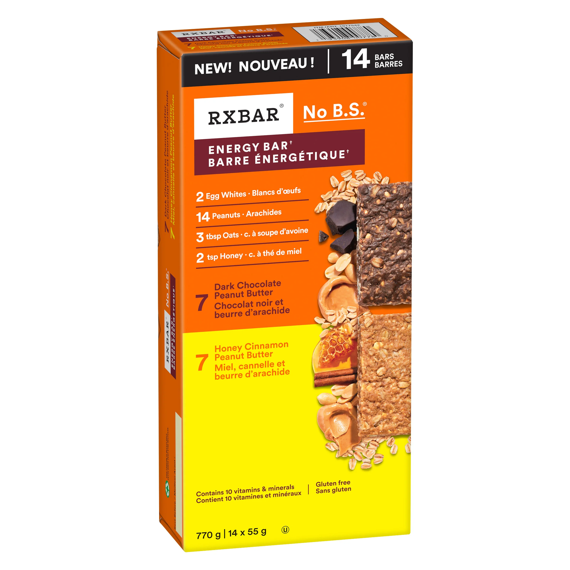 [1917542] RXBar No B.S. Energy Bar Variety Pack, 14 × 55 g - 1917542